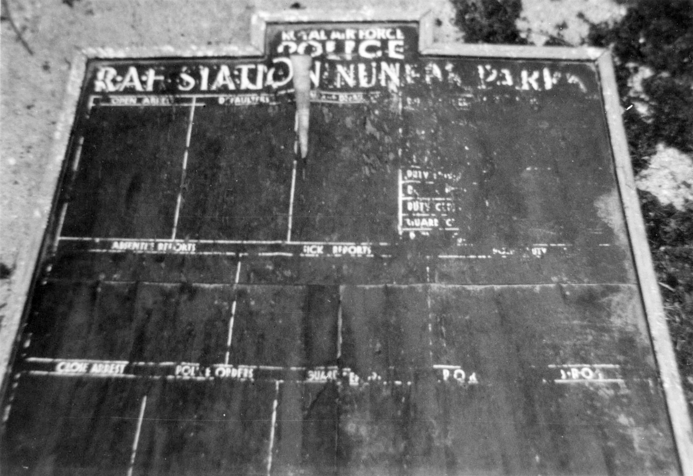 RAF notice board
